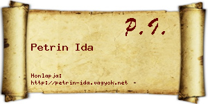 Petrin Ida névjegykártya
