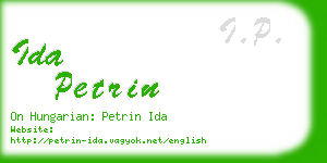 ida petrin business card